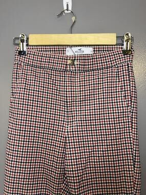 Hollister Dress Pants Womens XS Multicolor Check Slim Straight Ultra High Rise